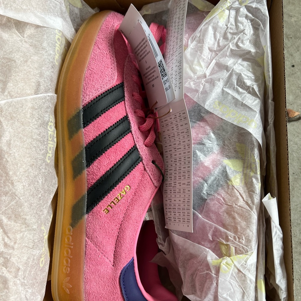 Brand New Adidas Gazelle in Bliss Pink, Dark Blue and Purple